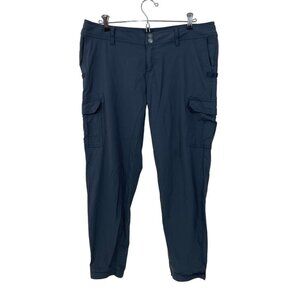 PRANA Women's Size 10 Crop Pants Gray Slim Travel Hiking Nylon‎ Stretch Outdoor